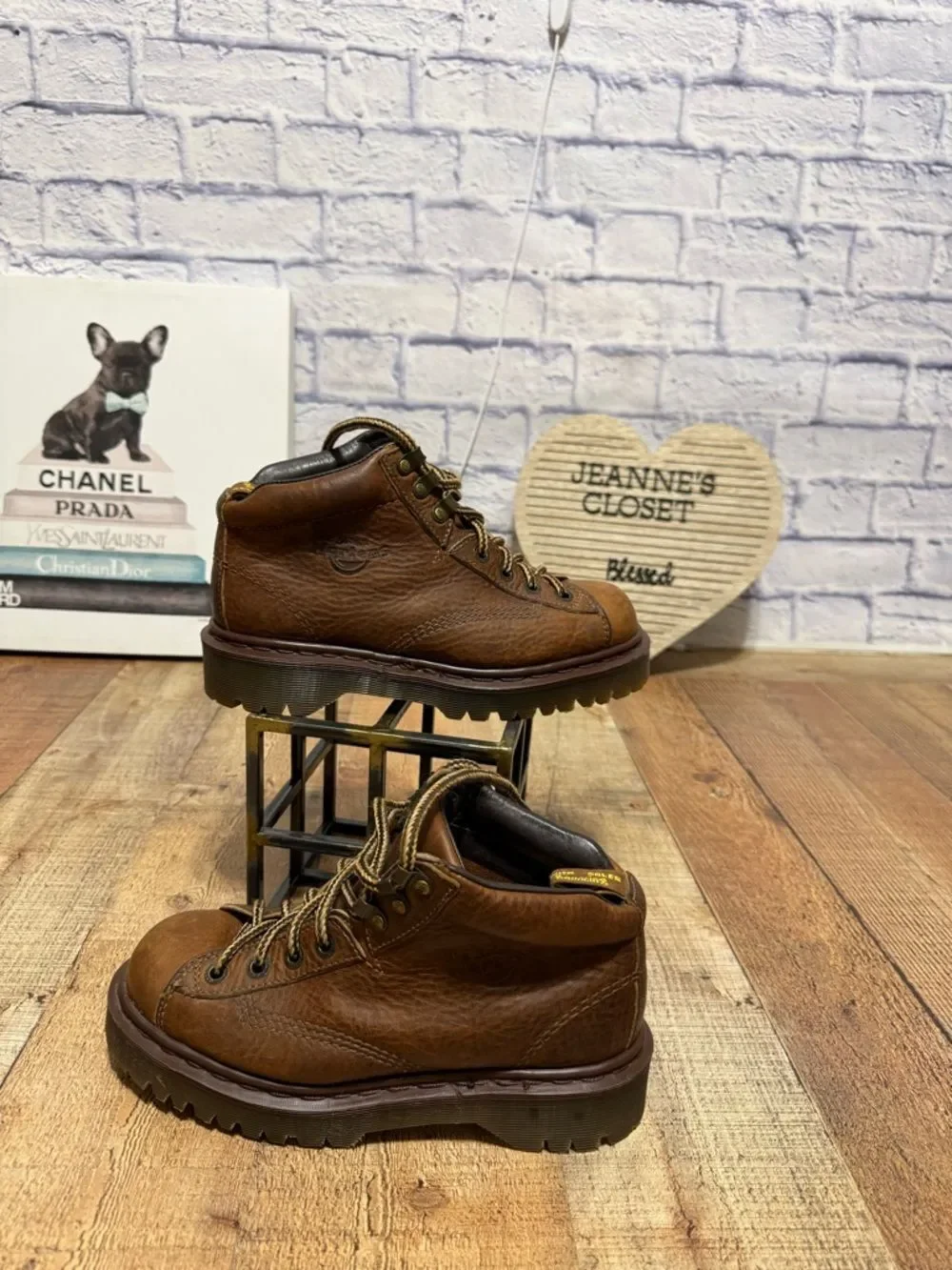 Dr. Martens VTG Grizzly Brown Leather Boots Made England Mens US 5 8287 AW 004